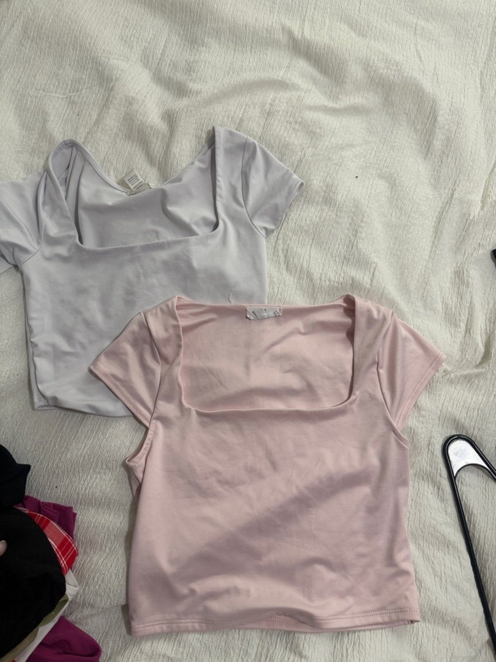 24 hr SALE !Urban Outfitters Square-Neck Crop Top Duo - Light Pink & Light Gray